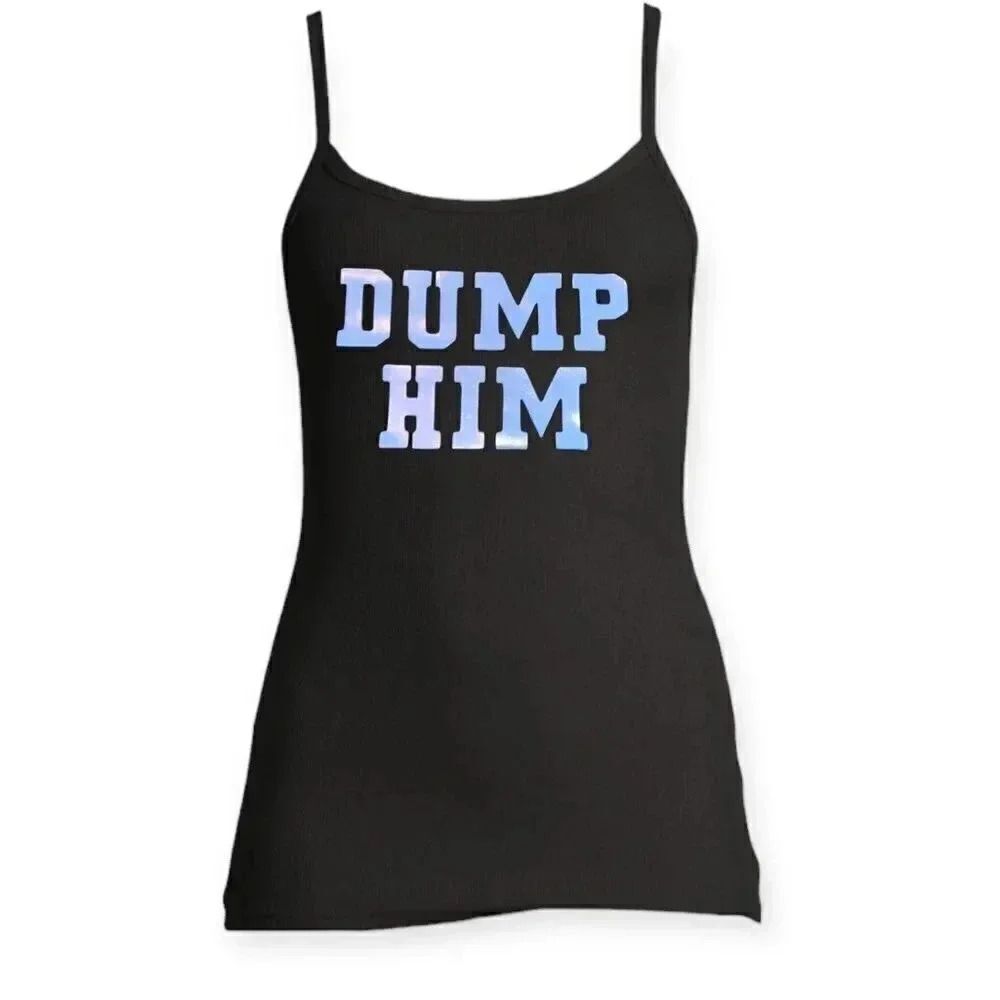 Dump him Y2k fitted ribbed cami
